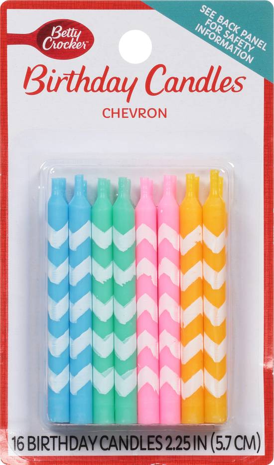 Betty Crocker Chevron Birthday Candles (16 ct)