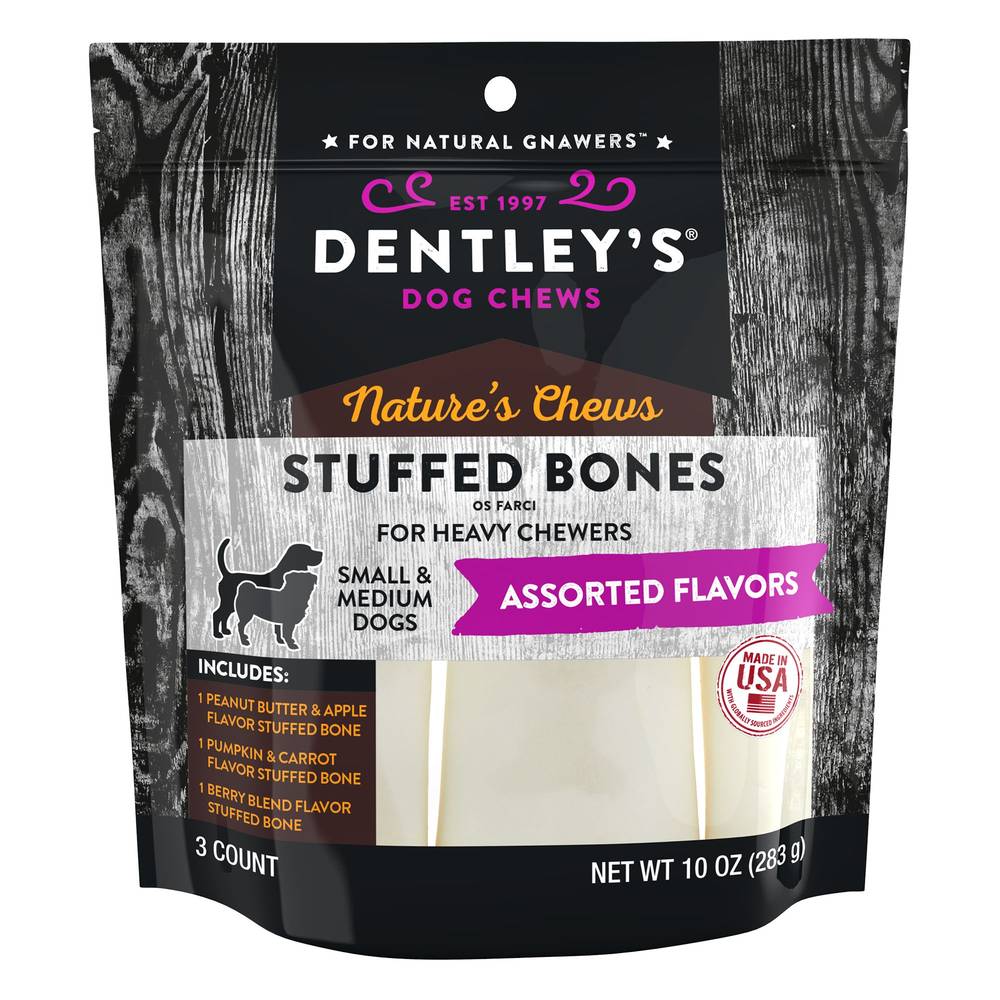Dentley's Nature's Chews Small Filled Femur Bone For Dogs (assorted)