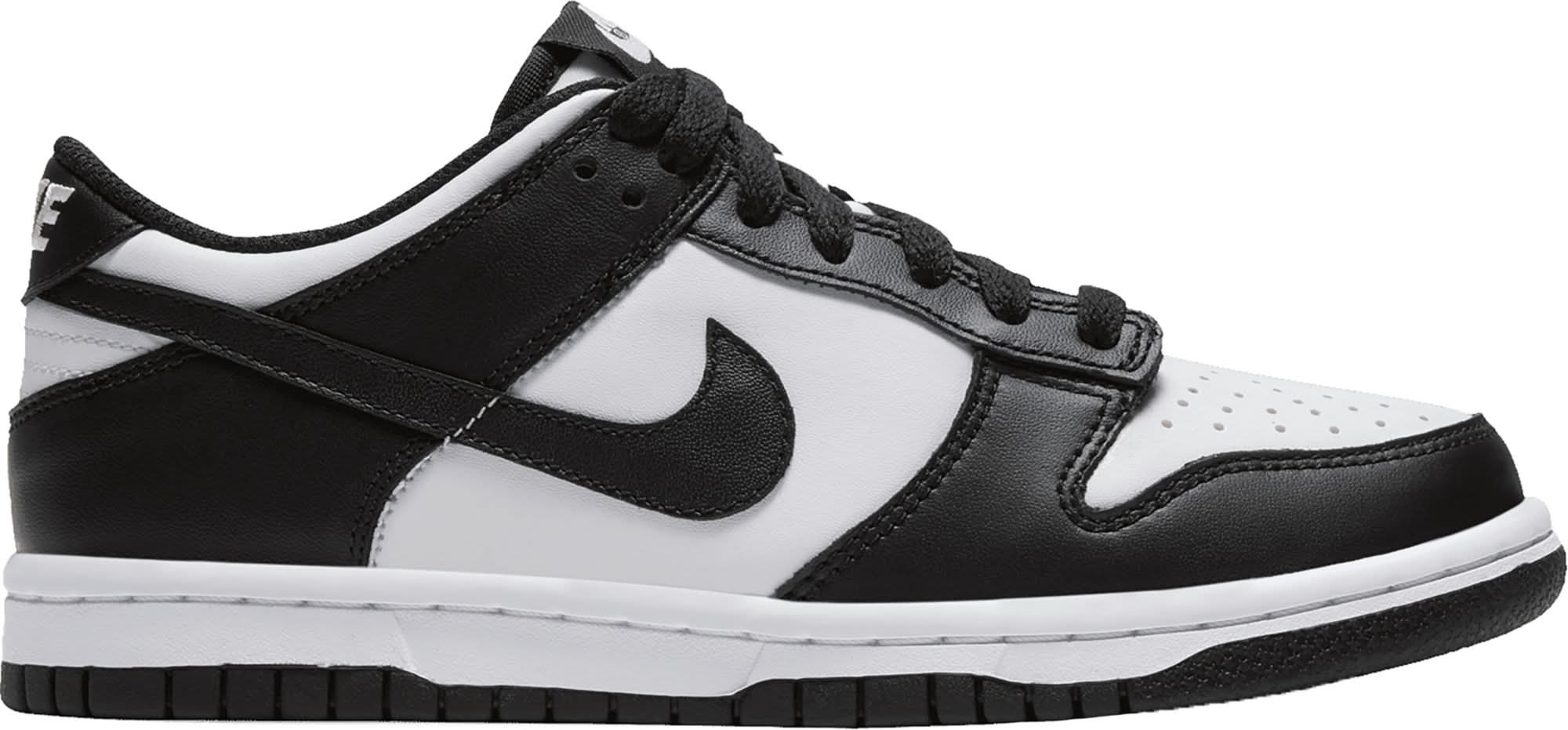 Nike Big Kids Dunk Low Casual Shoes, 4, White/Black