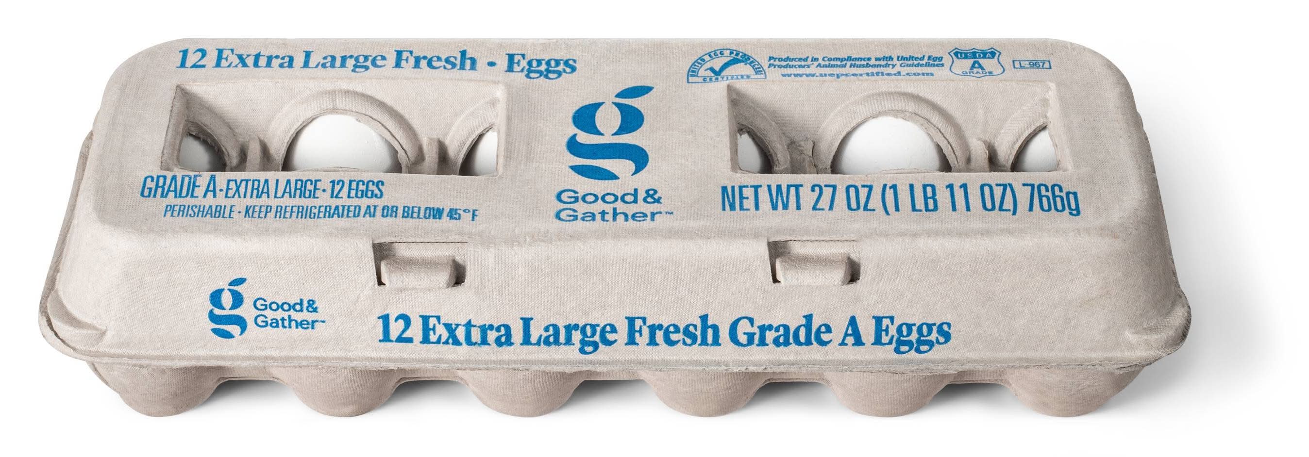 Good & Gather Fresh Grade a Eggs, XL (27 oz, 12 ct)