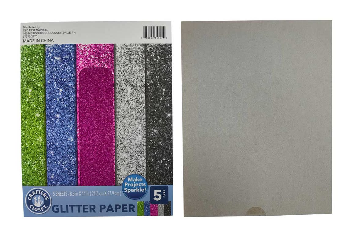 Crafter?S Closet Assorted Glitter Craft Paper 5 Pk