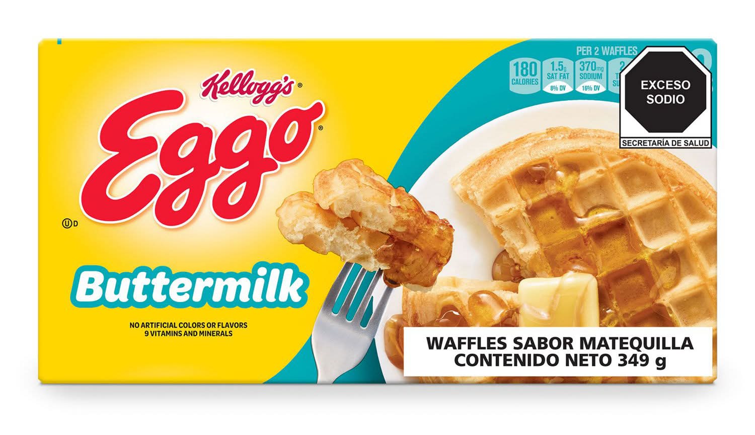 Eggo · Waffles con suero de leche congelados, mantequilla (10 un)