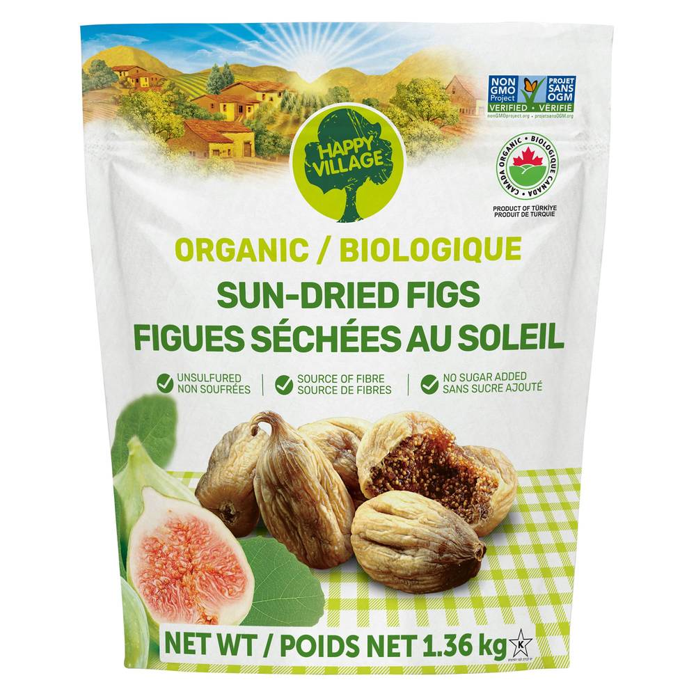 Happy Village Sac De Figues Séchées Au Soleil Biologique - (1.36 kg) Organic Sun-Dried Figs (1.36 kg)