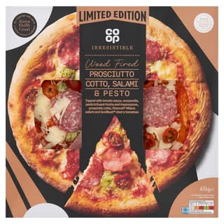 Co-op Irresistible Limited Edition Wood Fired Prosciutto Cotto, Salami & Pesto 476g