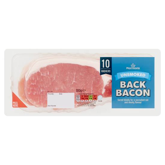 Morrisons 10 Unsmoked Back Bacon Rashers (300g)