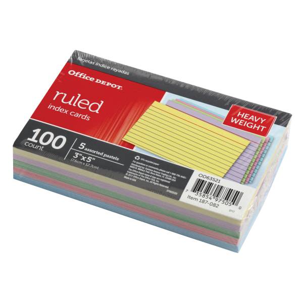 Office Depot Brand Heavy-Weight Index Cards (100 ct)