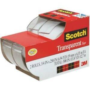 Scotch · 0.75  x 250  Transparent Tape Rolls (2 ct)