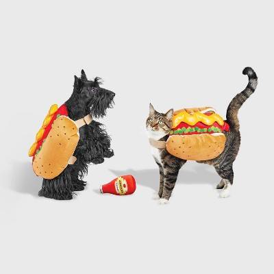 Halloween Full Body Hot Dog Dog and Cat Costume with Ketchup Toy - Hyde & EEK! Boutique™ S