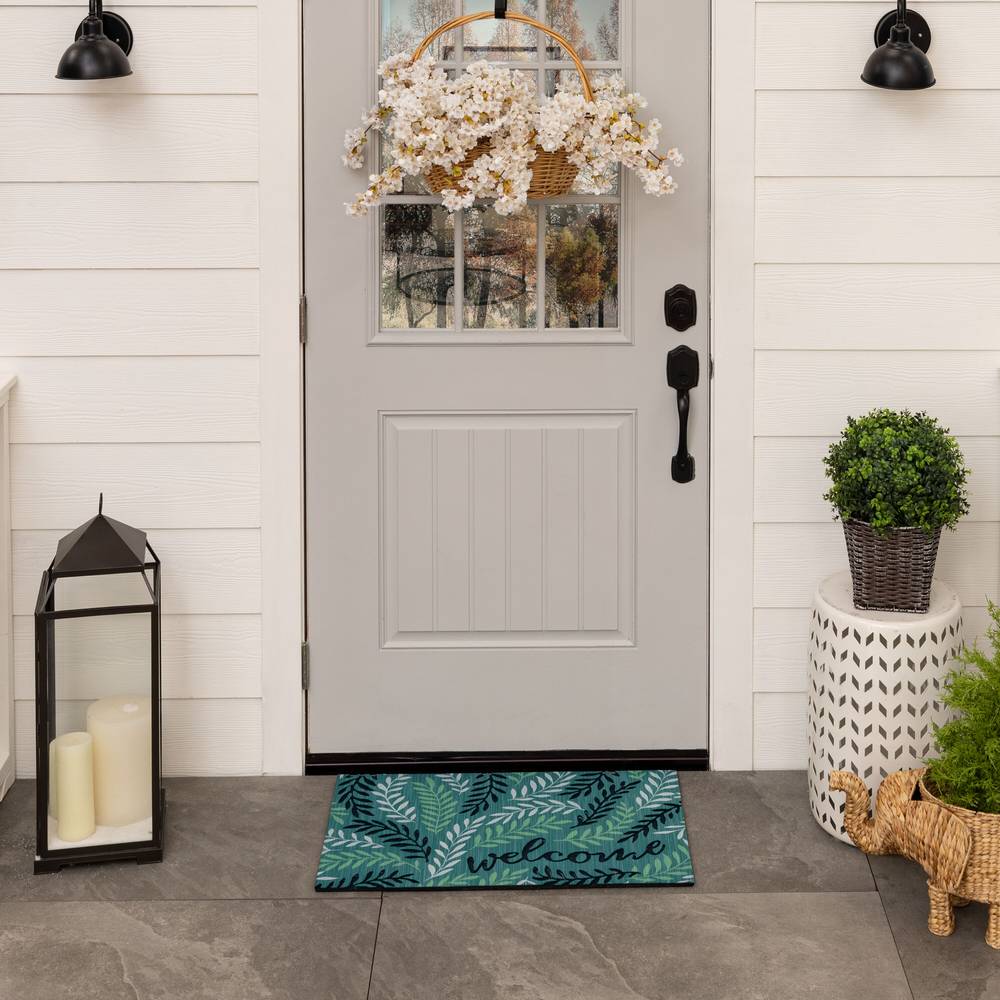 Style Selections 1-1/2-ft x 2-1/2-ft Multiple Colors Polyester Rectangular Outdoor Decorative Spring Door Mat | F086 20175 018030