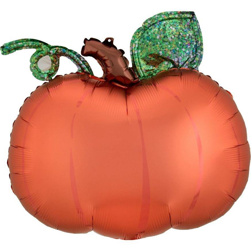 Uninflated Fairytale Fall Pumpkin Satin Foil Balloon, 25in