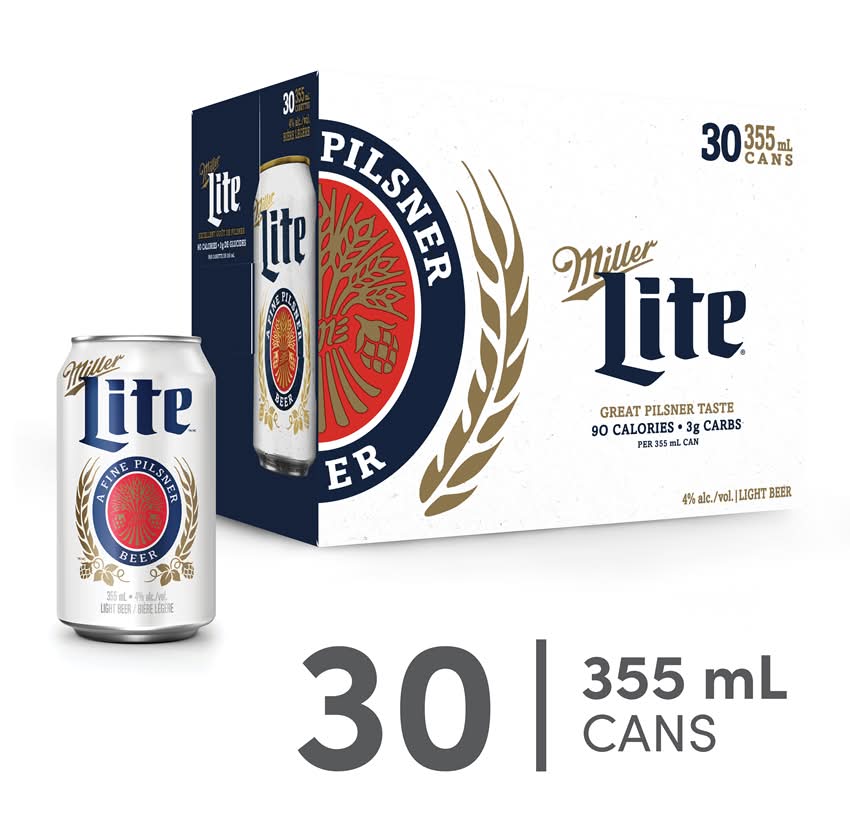 Costco - Miller Lite Great Pilsner Taste Light Beer (30 x 355 ml