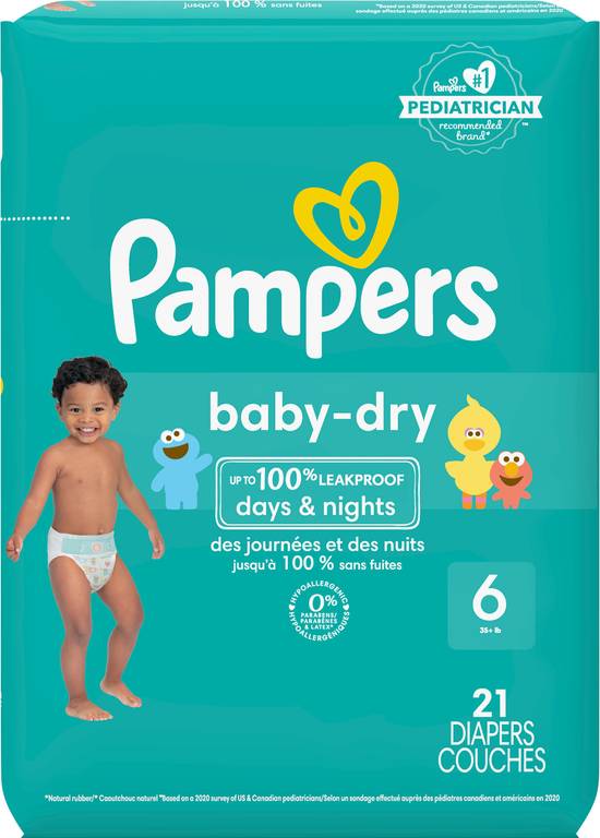 Pampers Baby-Dry Diapers Size 6 35+ Lbs (21 ct)
