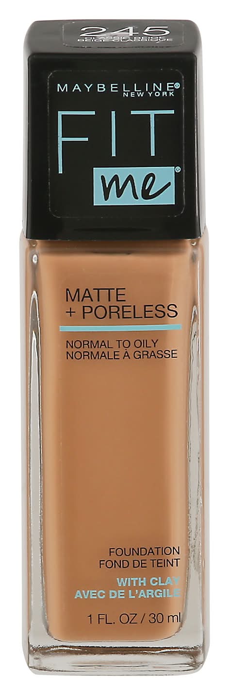 Maybelline Fit Me Matte Plus Poreless Foundation, Classic Beige (1 fl oz)