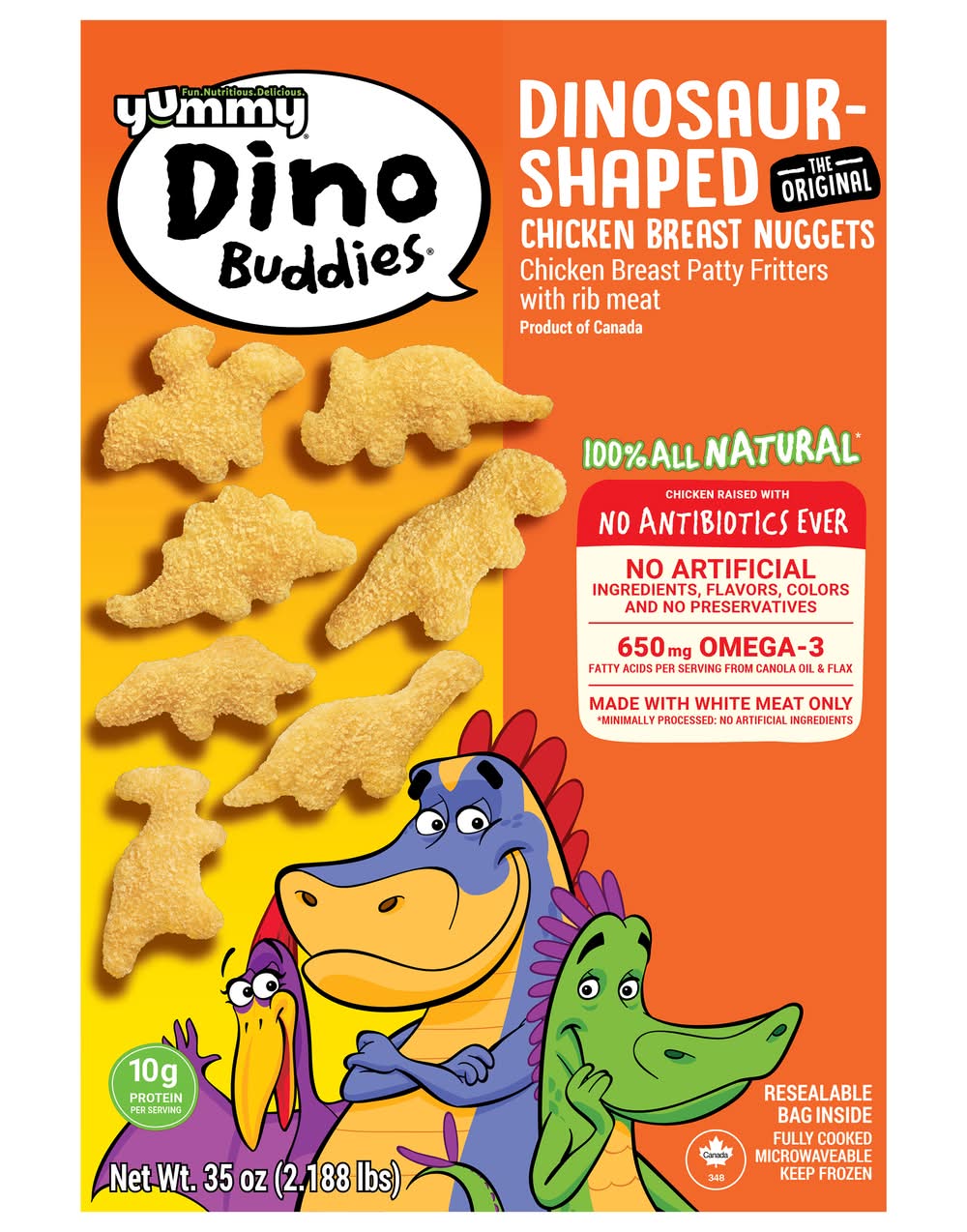Yummy Dino Buddies The Original Dinosaur Shaped Chicken Nuggets (35 oz)