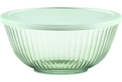Pyrex Sculpted Tinted 2qt Lidded Mixing Bowl, Green