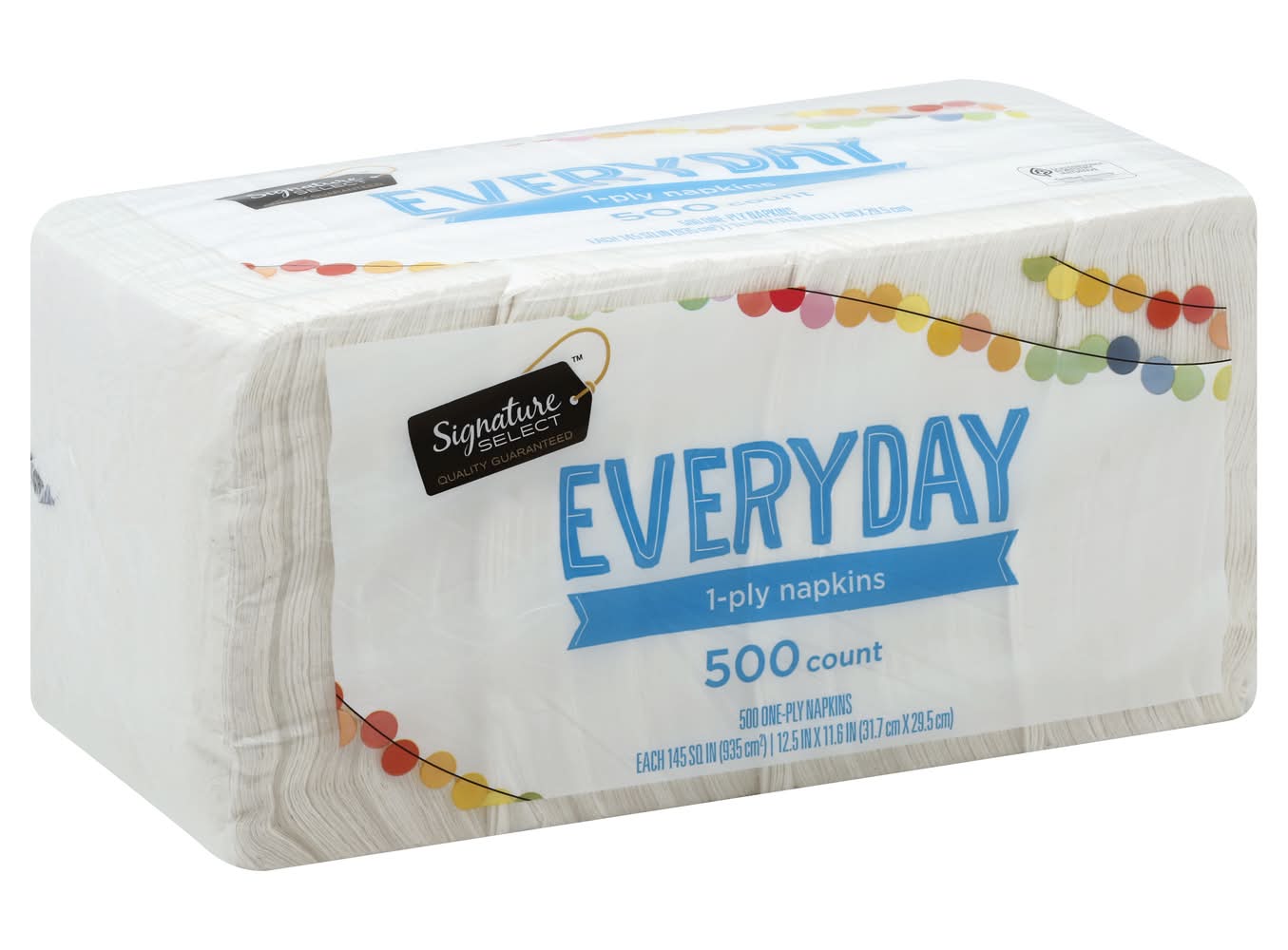 Signature Select Everyday 1-ply Napkins (3.6 oz, 500 ct)