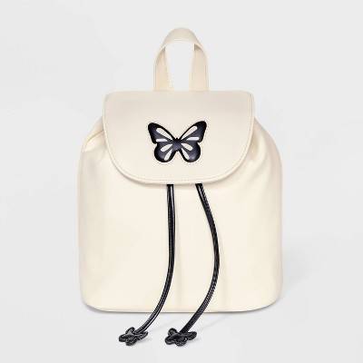 Kids' 8.5" Butterfly Faux Leather Mini Backpack - art class™ White