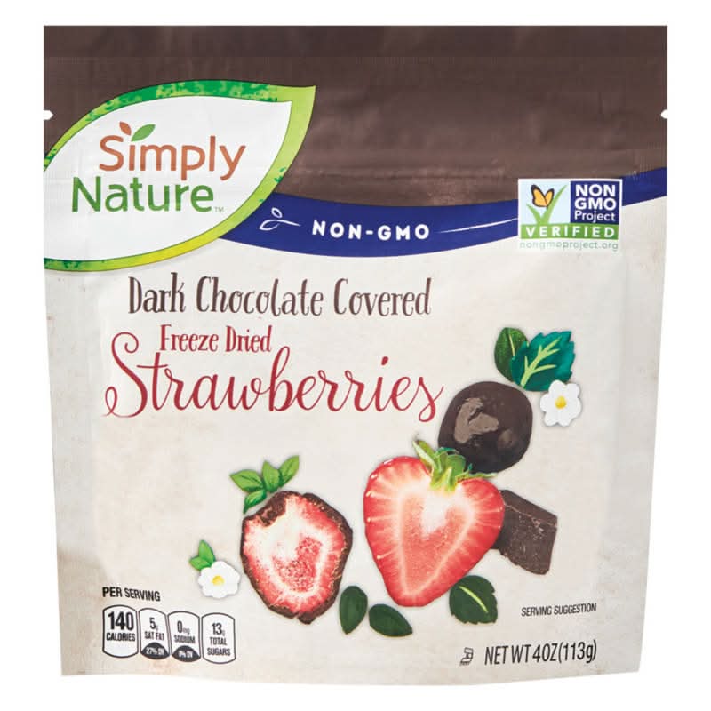 Simply Nature Dark Chocolate Covered Freeze Dried Strawberries (4 oz)