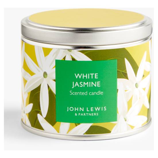John Lewis White Jasmine Candle Tin