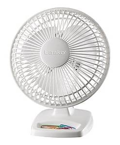 Lasko 6-inch 2-Speed Desk Fan, White (2002W)