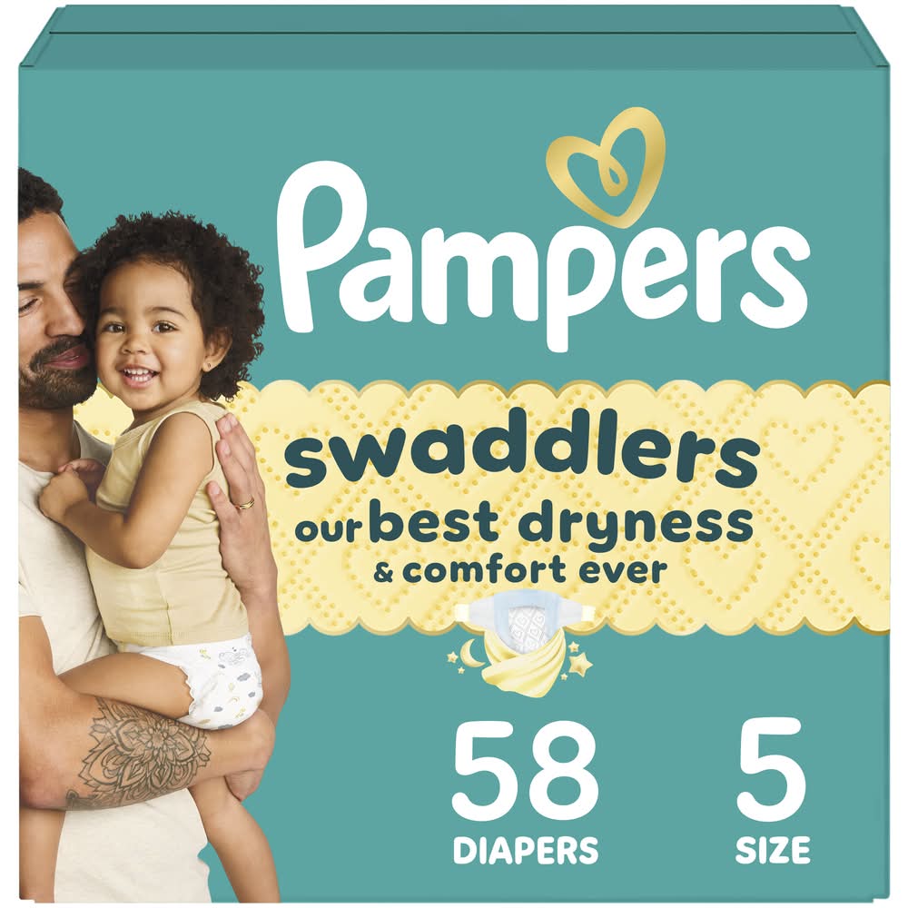 Pampers Swaddlers Active Baby Diapers, Stage 5 (58 ct)