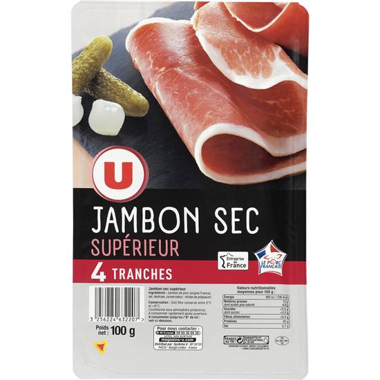 Jambon Sec Superieur Produit U 100 gr