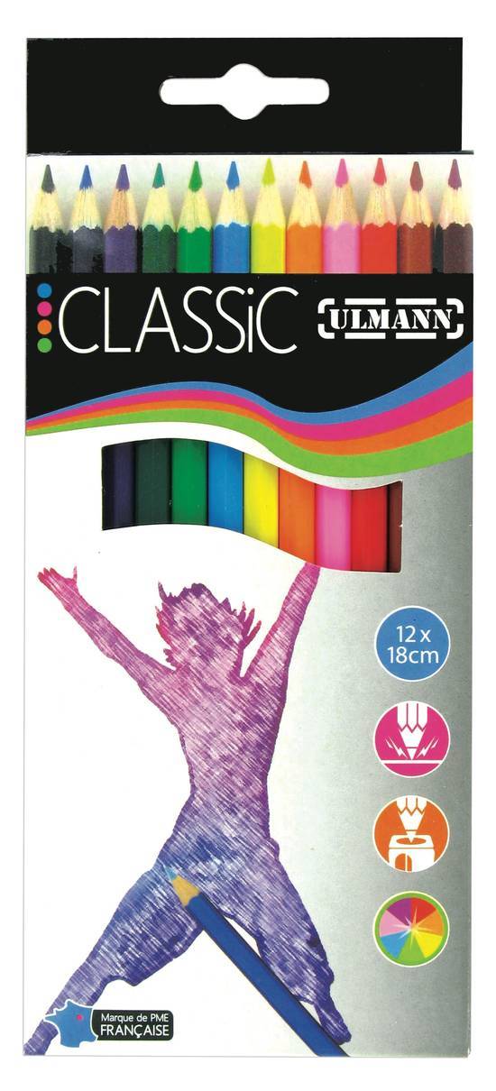 Boite de 12 crayons de couleur 18 cm