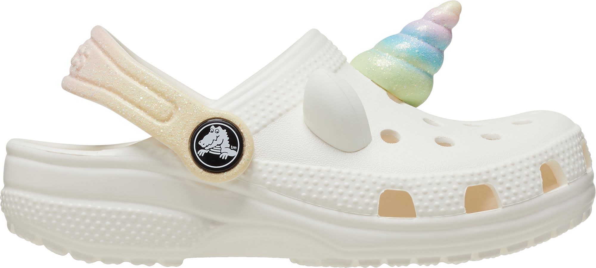 Crocs Toddler Classic IAM Rainbow Unicorn Clogs (Chalk, 9.0K)