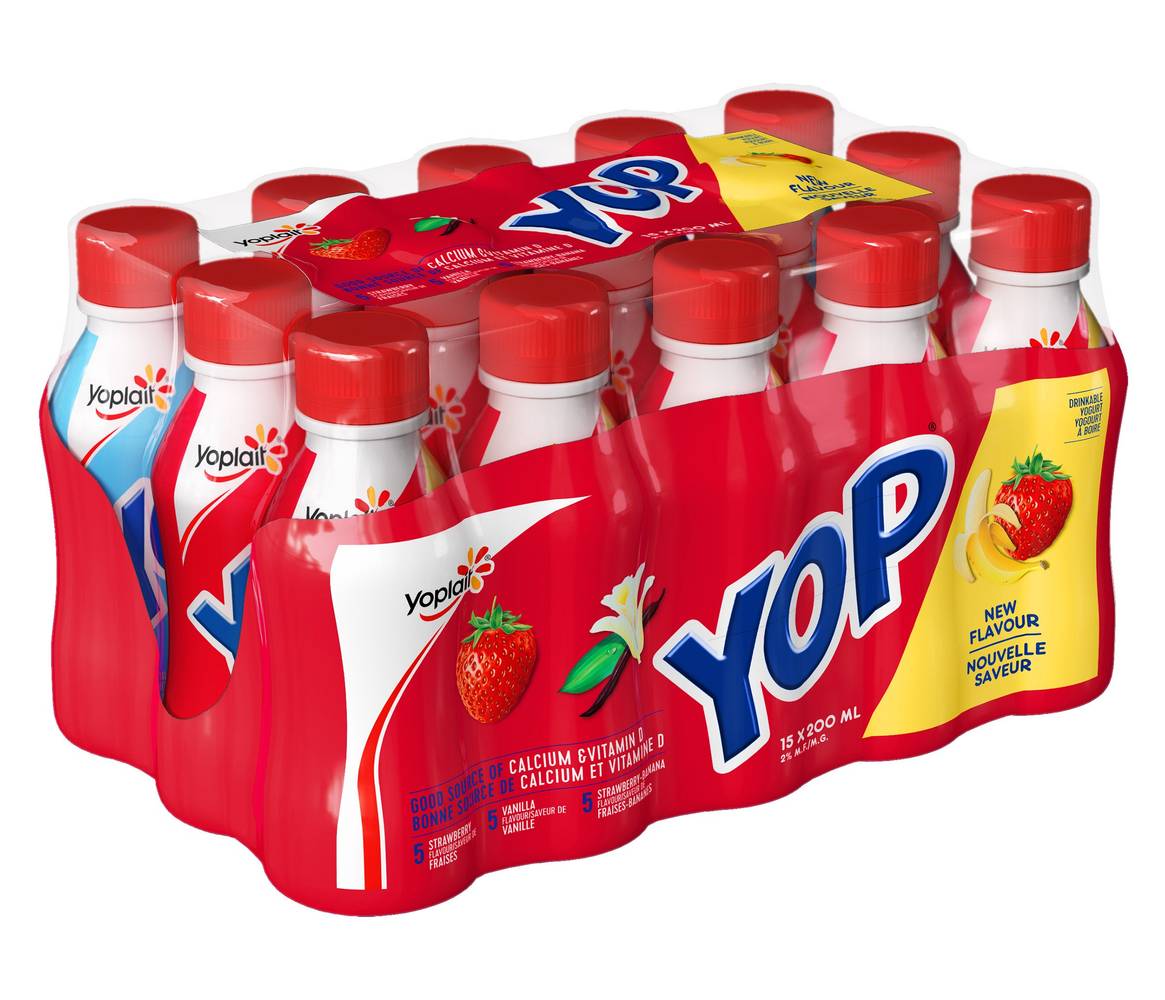 Yoplait Yop Yogourt A Boire, 15 X 200 Ml / Yoplait Yop Drinkable Yogurt Variety Pack, 15 X 200 Ml