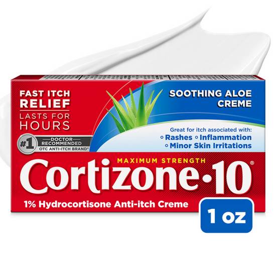 Cortizone 10 Maximum Strength Soothing Aloe Anti-Itch Creme, 1 Oz.