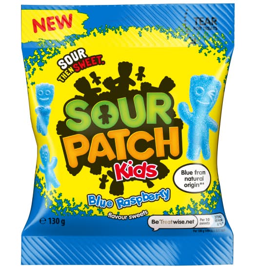 Sour Patch Kids Blue Raspberry, Soft & Chewy Candy (130g)