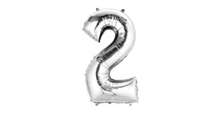 33'' Silver Number (2) - Balloon