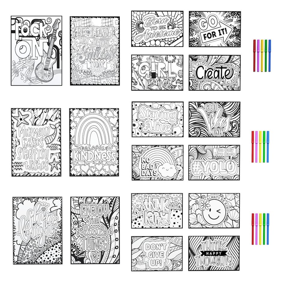 Velvet Art Posters Set With Markers (6 ct)