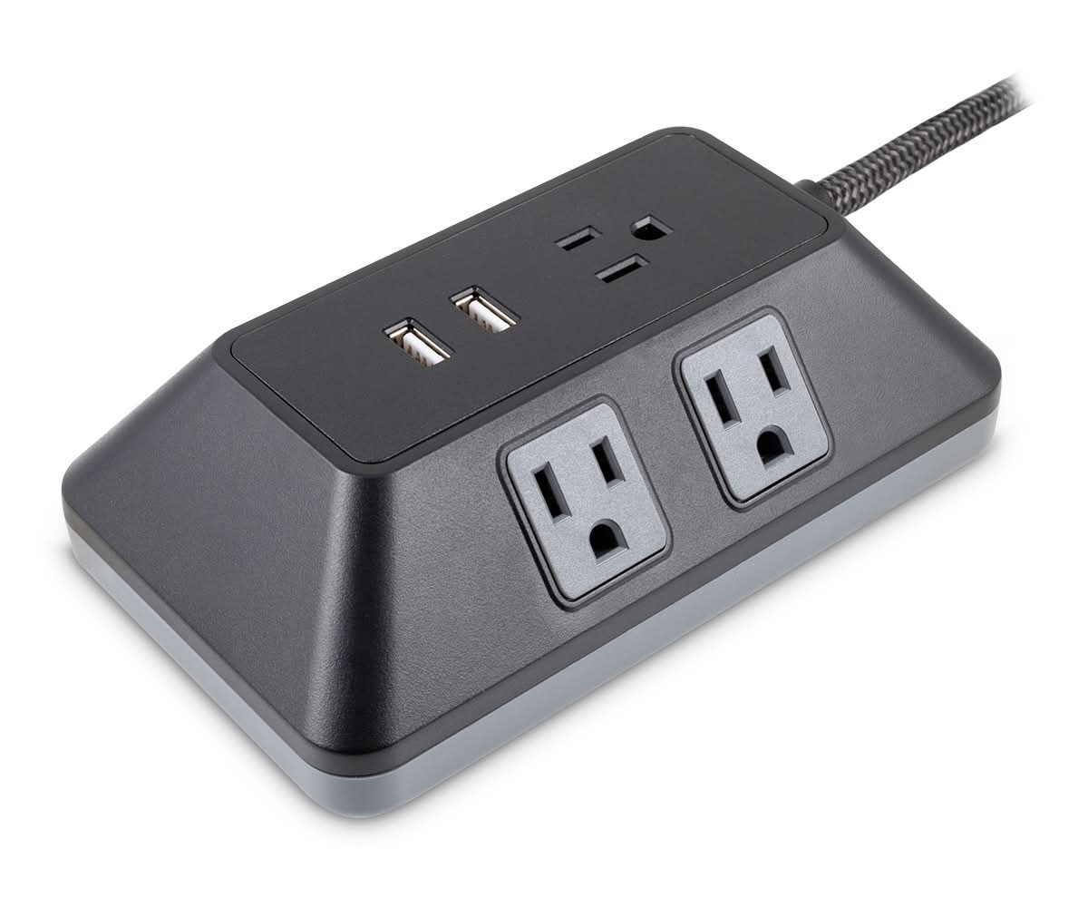 General Electric · Ultrapro protector de sobretensiones con adaptadores espaciados y salidas usb a, 90 cm, negro
