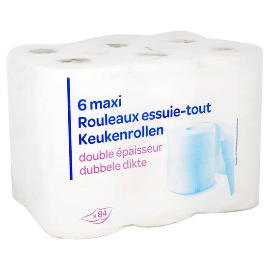 6 Maxi Rouleaux Essuie-Tout Double Épaisseur