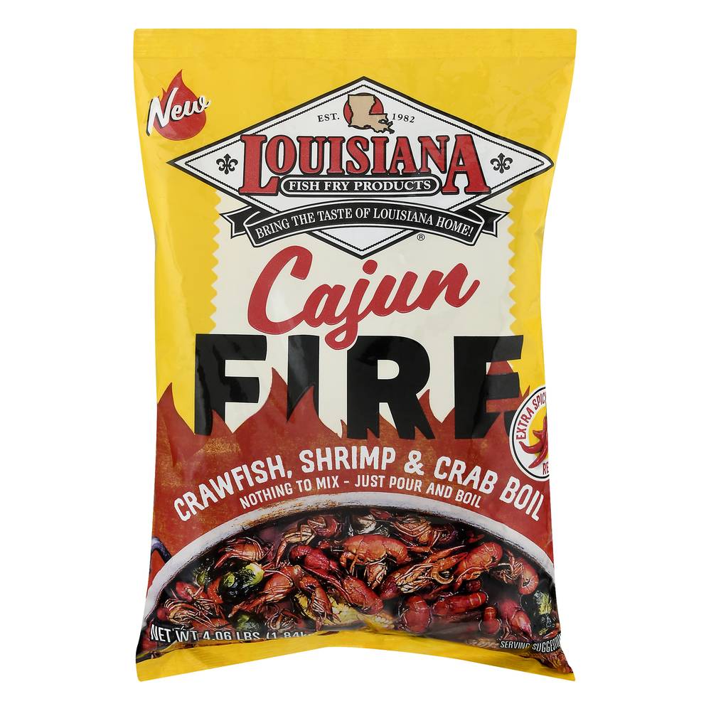 Louisiana Fish Fry Extra Spicy Crawfish Shrimp & Crab Cajun Fire Boil (4.1 lbs)