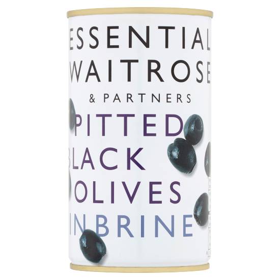 Waitrose Essential Pitted Black Olives in Brine