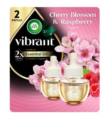 Air Wick Vibrant Oil Air Freshener, Cherry Blossom-Raspberry (2 x 0.67 fl oz)