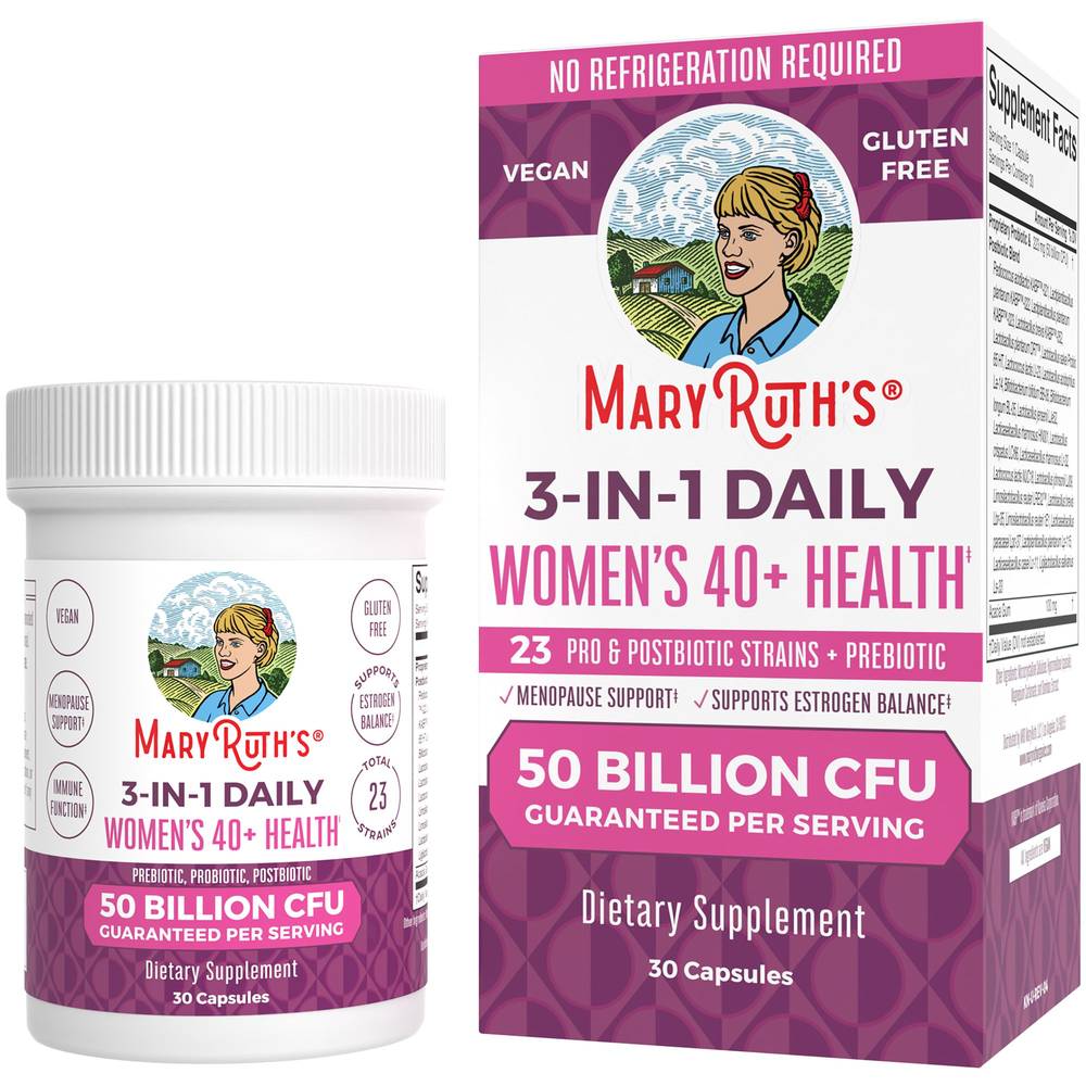 3-In-1 Daily Women'S 40+ Health Probiotic - 50 Billion Cfus (30 Capsules)