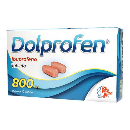 Collins dolprofen ibuprofeno tabletas 800 mg (caja 10 piezas)