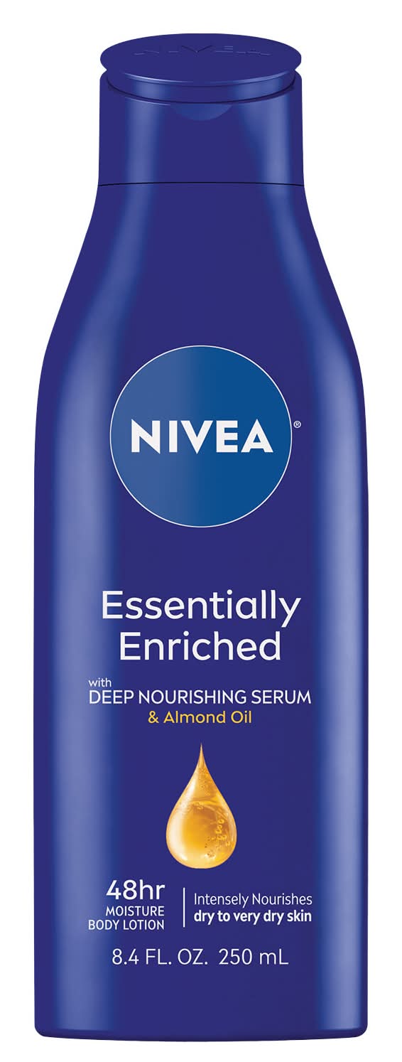 NIVEA Essentially Enriched Moisture Body Lotion, Almond (8.4 fl oz)