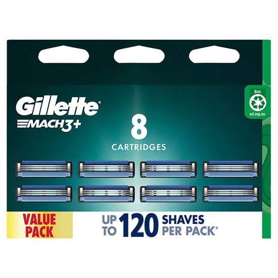 Gillette Mach3+ Razor Cartridge 8 pack