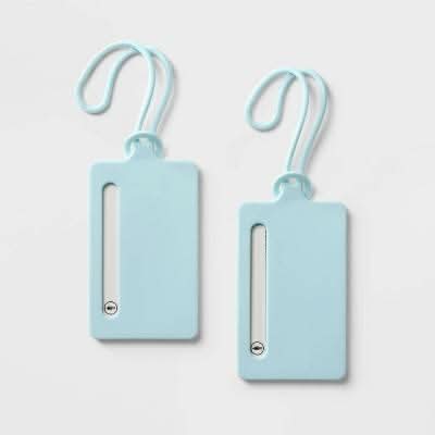 Open Story Silicone Luggage Tag, Muddy Aqua (2 ct)