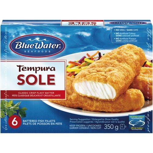 Blue water sole tempura - sole fish fillets tempura (350 g)