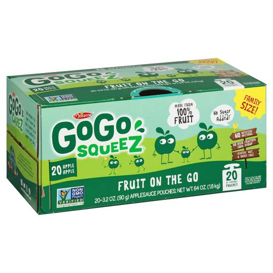 Gogo Squeez Family Size Apple Apple Fruit N the Go (20 ct, 64 oz)