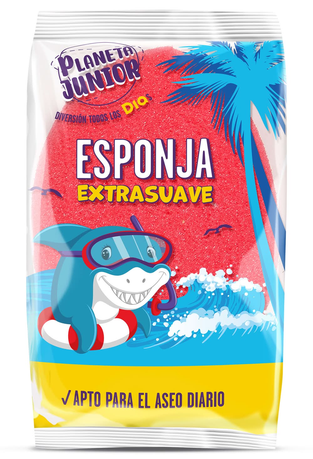 Esponja Infantil Extrasuave Planeta Junior De Dia Bolsa 1 Unidad