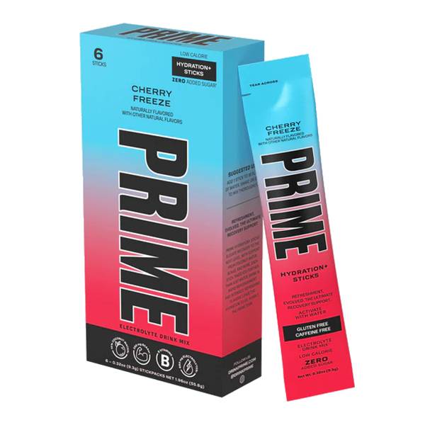 Prime Hydration Drink Mix - Cherry Freeze, On The Go Sticks, 6-0.32 oz
