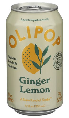 Olipop Ginger Lemon Prebiotic Sparkling Tonic