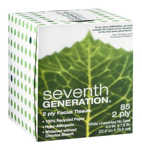 Hypo-Allergenic 2-Ply Facial Tissue Seventh Generation 85 ct