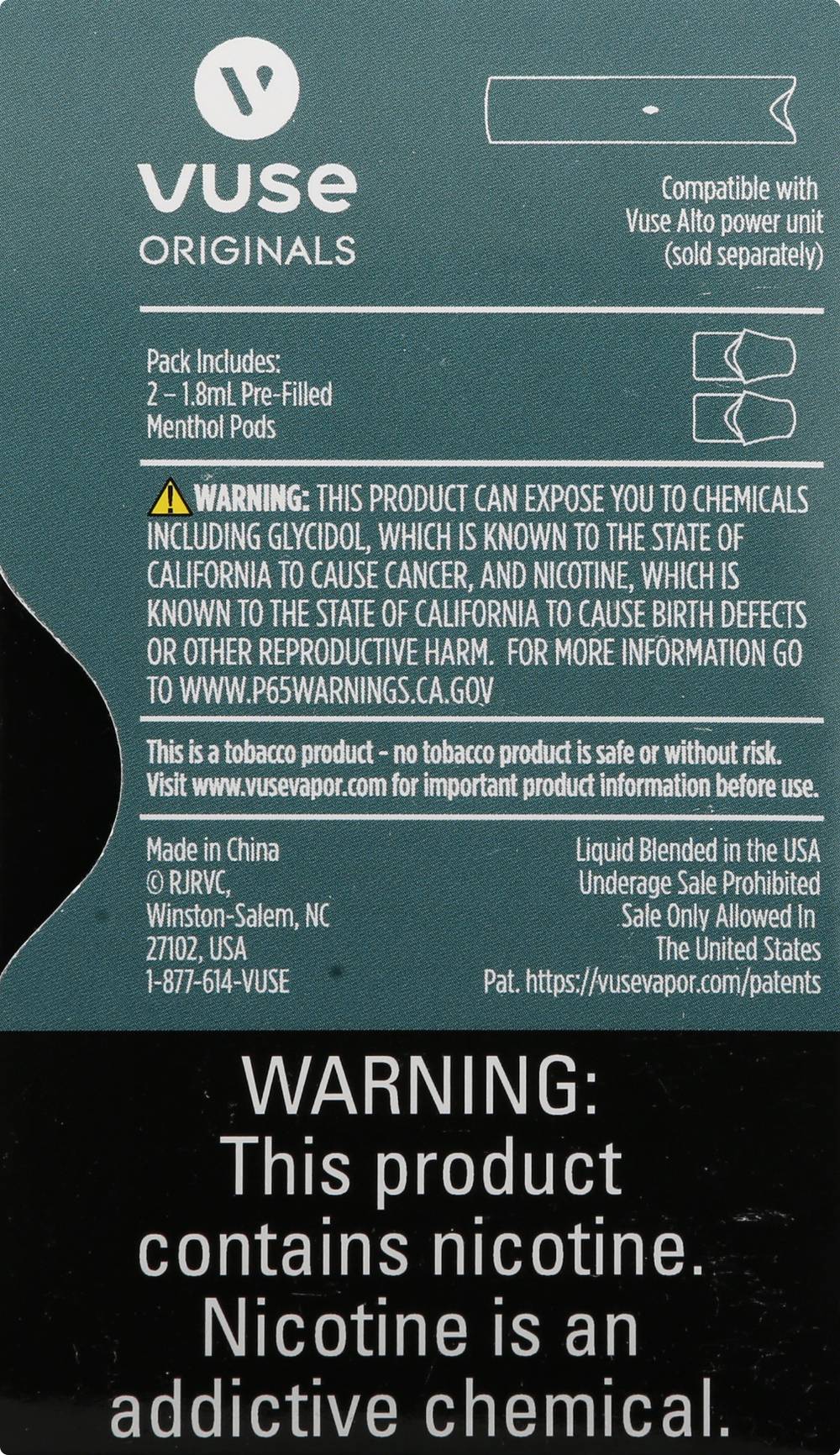 Vuse Menthol Alto Pods - Delivery in Under an Hour | Nicotine Treatments
